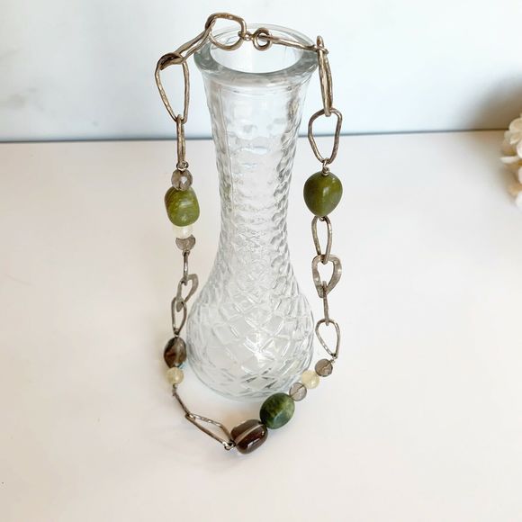 Silpada Sterling Silver Necklace Stone Jade - Picture 1 of 6